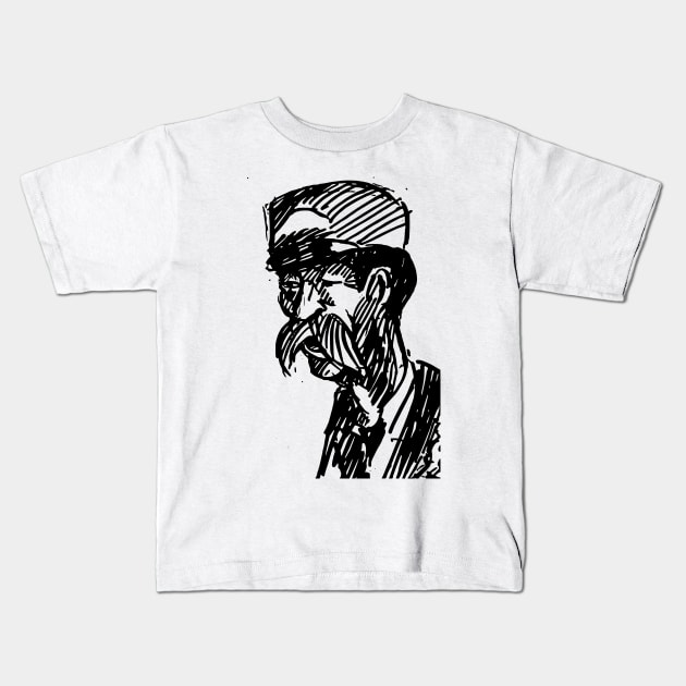 Conductor Sketch Front Kids T-Shirt by xam